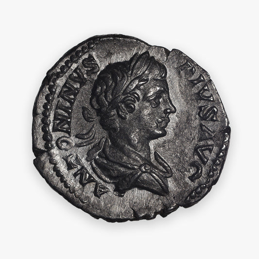 203 AD Roman Imperial (Caracalla, as Augustus) AR (Silver) Denarius - Rome Mint - Approx. XF; dramatic type