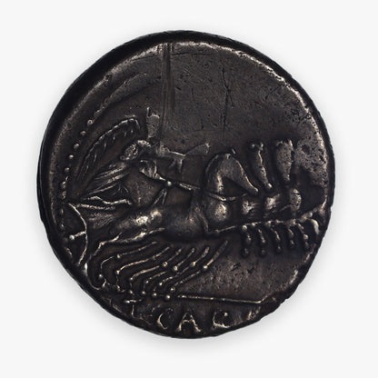 46 BC Roman Republican (T. Carisius, moneyer, under Julius Caesar) AR (Silver) Denarius - Rome Mint - Approx. Choice VF; attractive