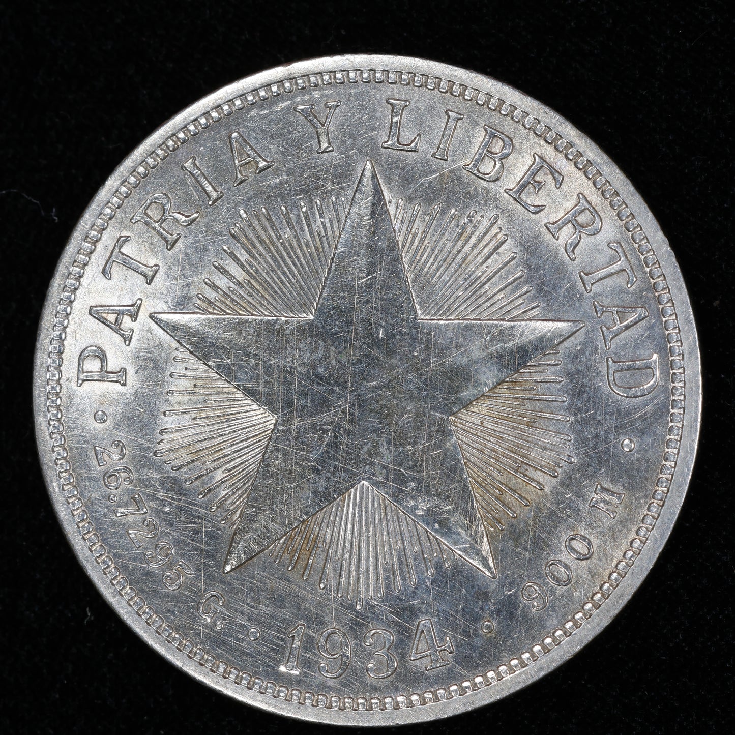 1934 Cuba Silver Peso