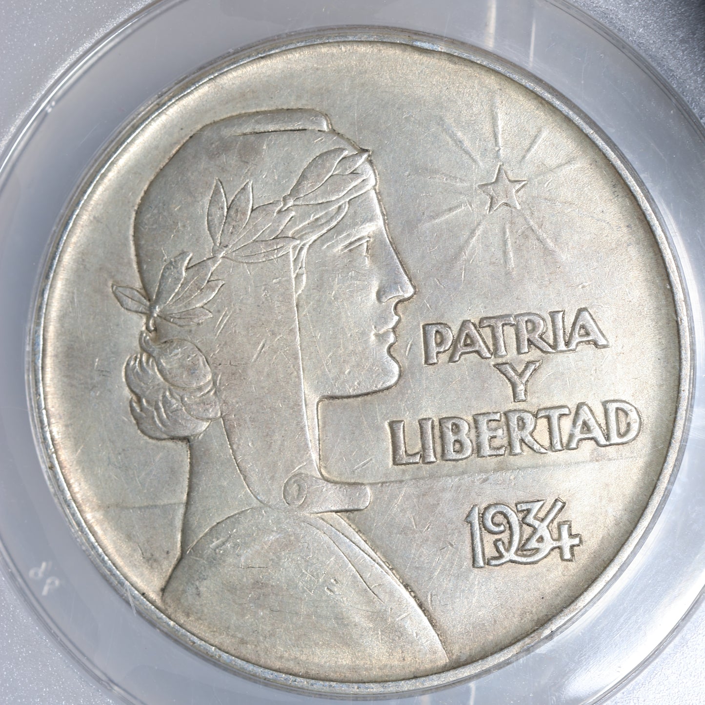 1934 Cuba "ABC" Peso ANACS AU55