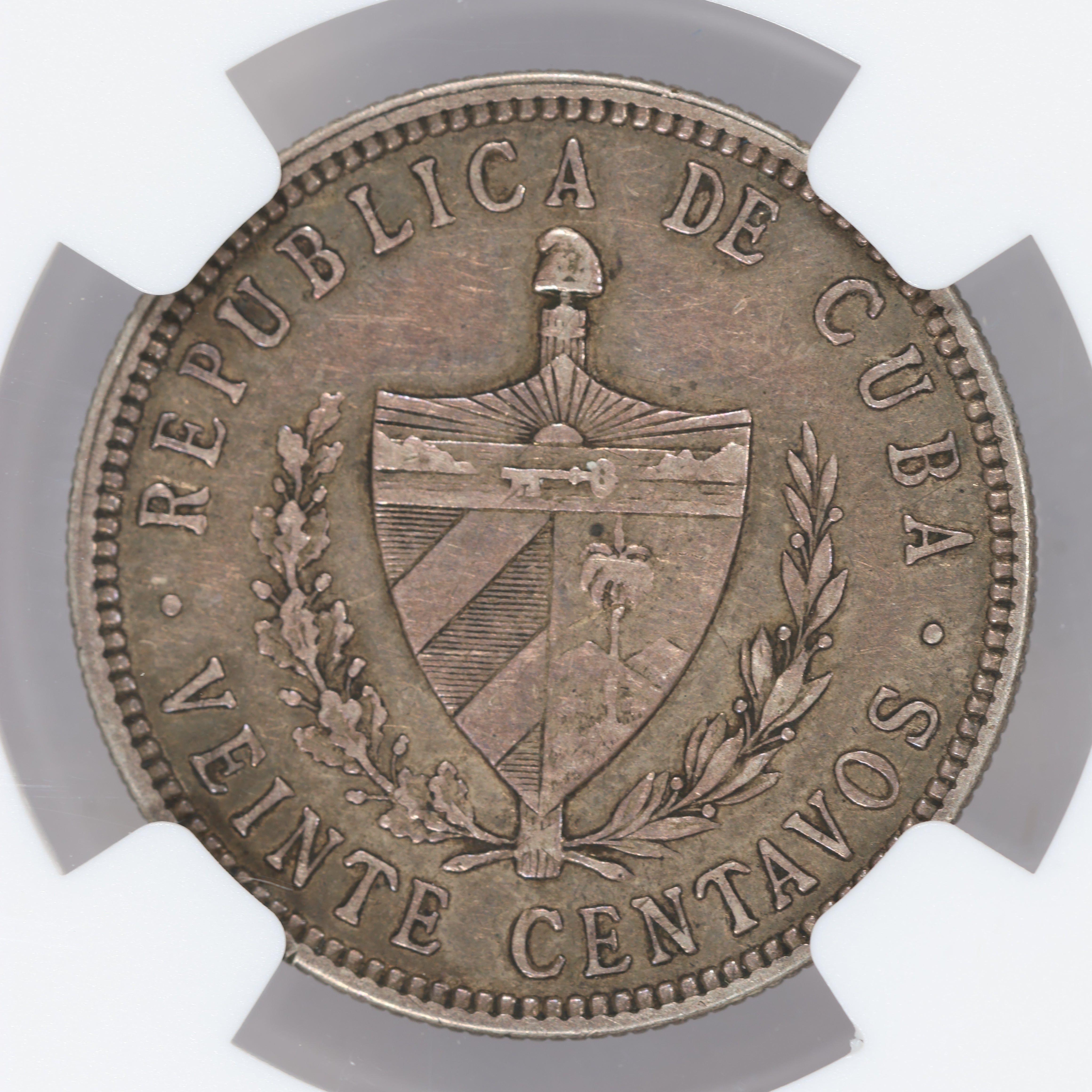 キューバ　銀貨1915年40centavos アンティーク Vintage Cuban Coins > 1915 40 Centavos Cuba Silver Coin Fine, KM