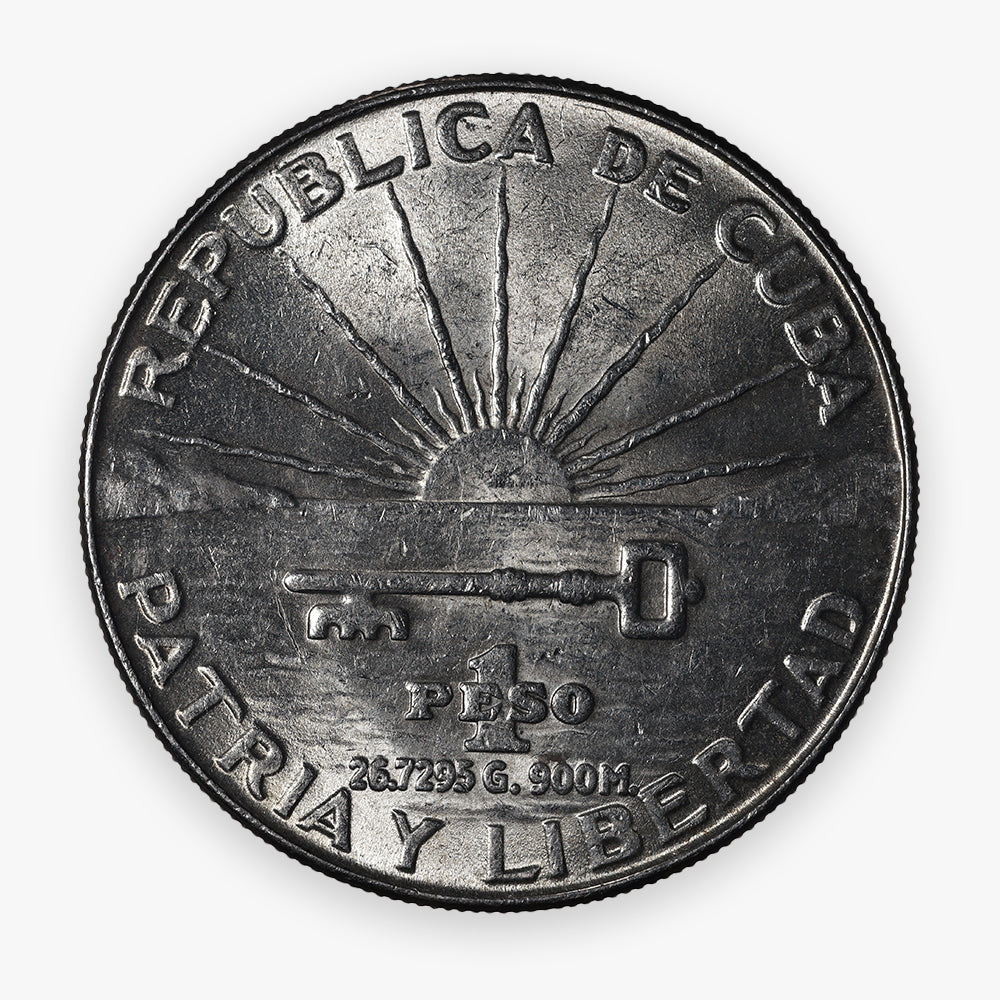 1953 Cuba 1 Peso - 90% Silver - Jose Marti Centennial